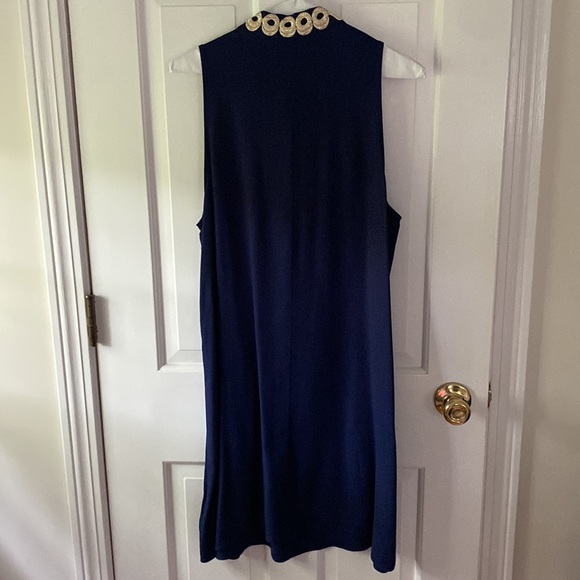 Lilly Pulitzer navy dress with gold embellishment with zipper, size 10 worn once - Picture 2 of 3